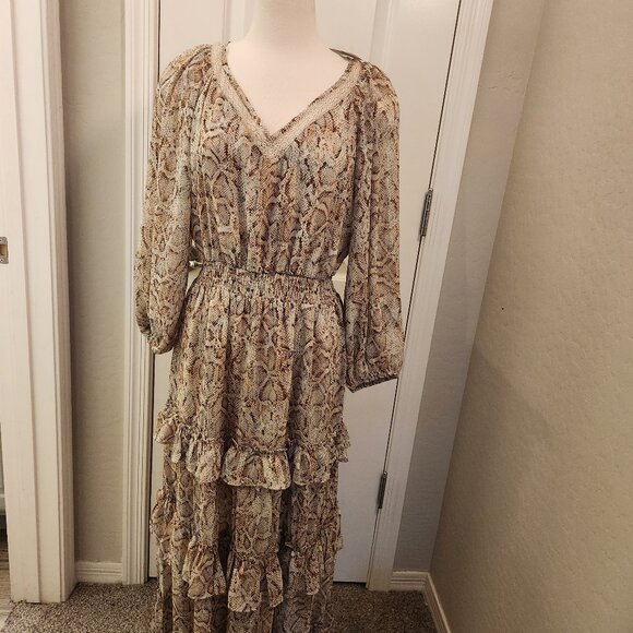 Jessica Simpson Snake Print Maxi Dress. NWT. Size Large - Picture 1 of 13